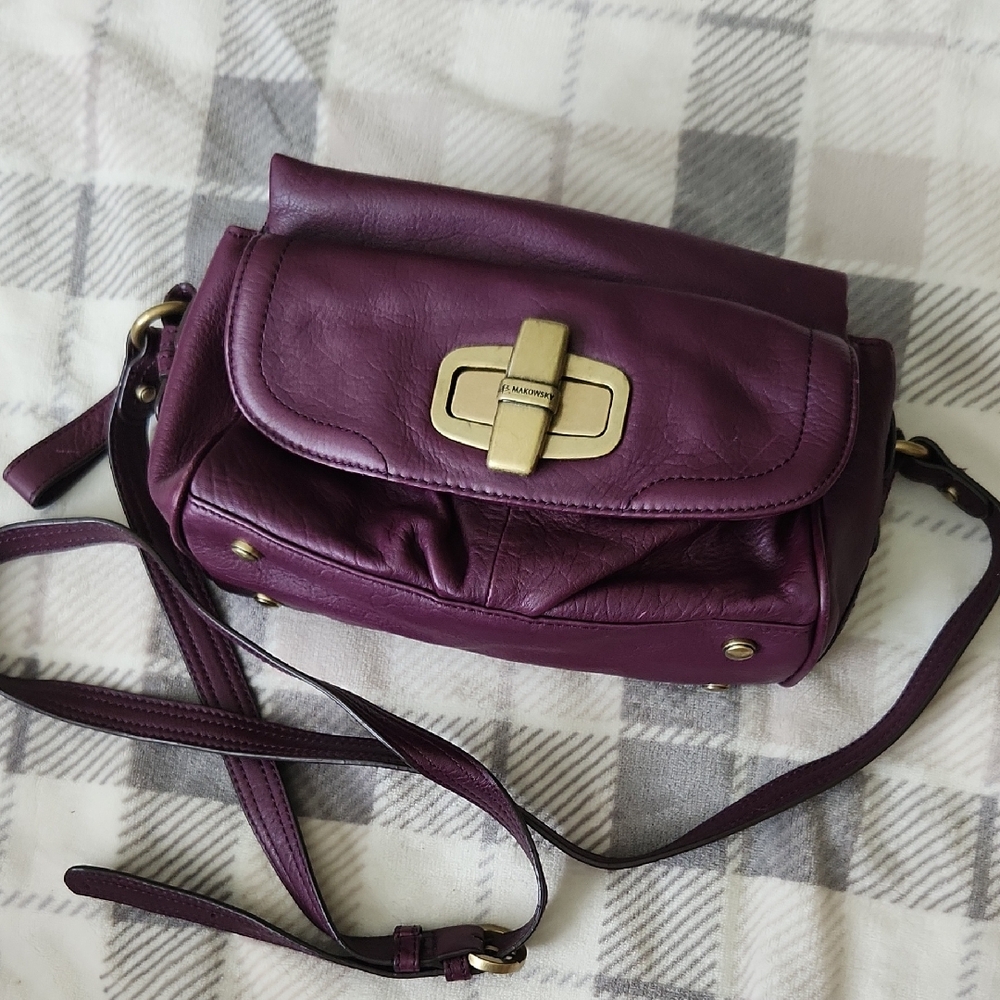 B. Makowsky Purse Purple Crossbody Shoulder Feminine Bikercore